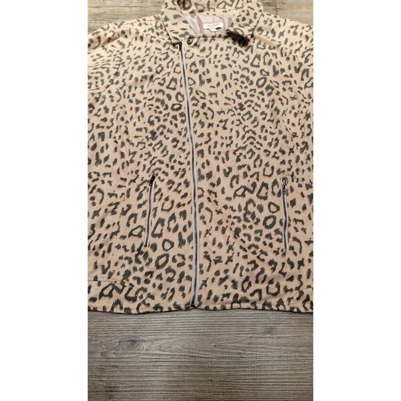 Andree by Unit Womens 2x Tan Cheetah Full Zip Jacket SOFT - Picture 4 of 10